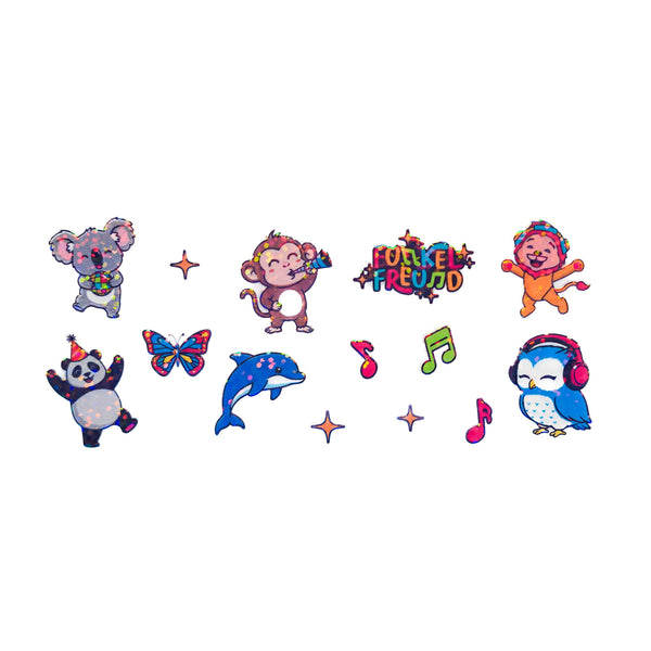 Glitzer-Sticker Tiere